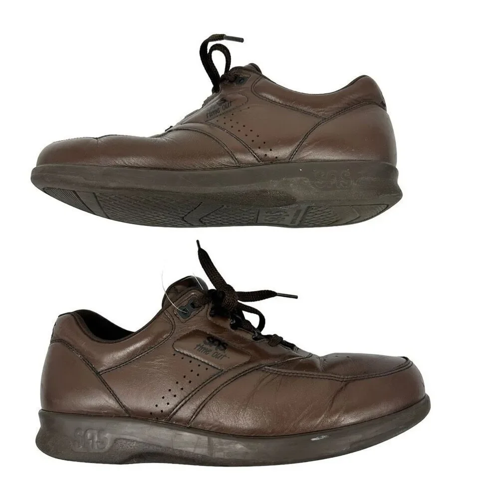 SAS Mens Time Out Walking Sneakers Brown Lace Up Breathable Round Toe Comfort 9